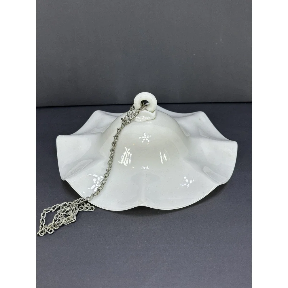 Antique Vintage Victorian Milk Glass Oil Lamp Smoke‎ Bell 8